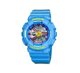 Baby-G Women's Watch Analog & Digital Combo, Black & Pink Dial Blue Resin Band, BA110CA