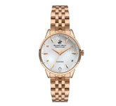 Beverly Hills Polo Club Women's Watch, Analog, Silver Dial, Rose Gold Stainless Steel Strap, BP3293X.420