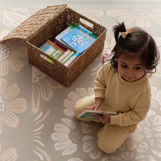 Milk It Baby Bloom And Beige Leaf Reversible Playmat, BOHOKHPM