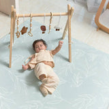 Milk It Baby Boho Beige And Sage Leaf 100% TPU Foam Non Toxic Reversible Play Mat, BOHOBEPM