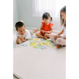 Milk It Baby Boho Blue And Beige Leaf 100% TPU Foam Non Toxic Reversible Play Mat, BOHOBLPM