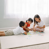 Milk It Baby Boho Blue And Beige Leaf 100% TPU Foam Non Toxic Reversible Play Mat, BOHOBLPM