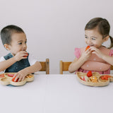 Milk It Baby, Bamboo Tiger Paw Suction Plate & Fork Set, Dusty Pink, MI-BAMTPDP006