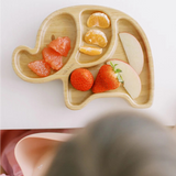 Milk It Baby, Bamboo Elephant Suction Plate & Fork Set, Berry Blue, MI-BAMEBB001