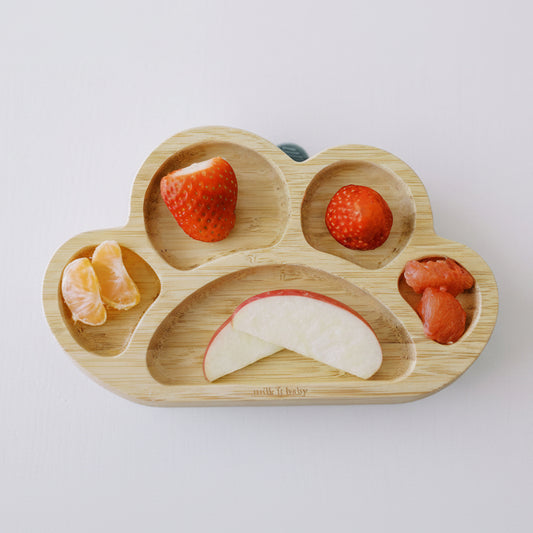 Milk It Baby, Bamboo Tiger Paw Suction Plate & Fork Set, Berry Blue, MI-BAMTPBB005