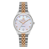 Beverly Hills Polo Club Women's Watch Analog Mother of Pearl Dial with Silver Gold Stainless Steel Band, BP3657C.520