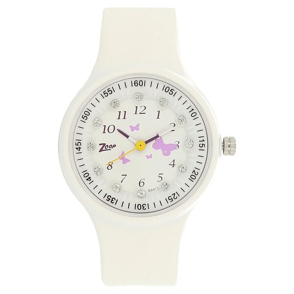 Zoop by Titan Kid's Watch Analog White Dial PU Strap, C4038PP02