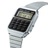 Casio Unisex Watch Vintage Collection, Black Dial Silver Stainless Steel Strap, CA-500WE-1ADF