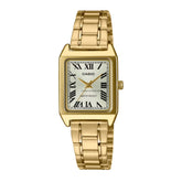 Casio Women's Watch Analog, Silver Dial Gold Stainless Steel Strap, LTP-V007G-9BUDF