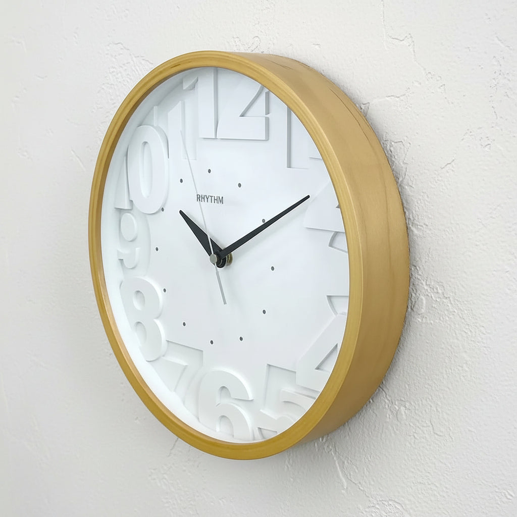 Rhythm Value Added Wooden Wall Clock | Silent Silky Move | Wood, CMG102NR07 Rhythm Wall Clock CMG102NR07