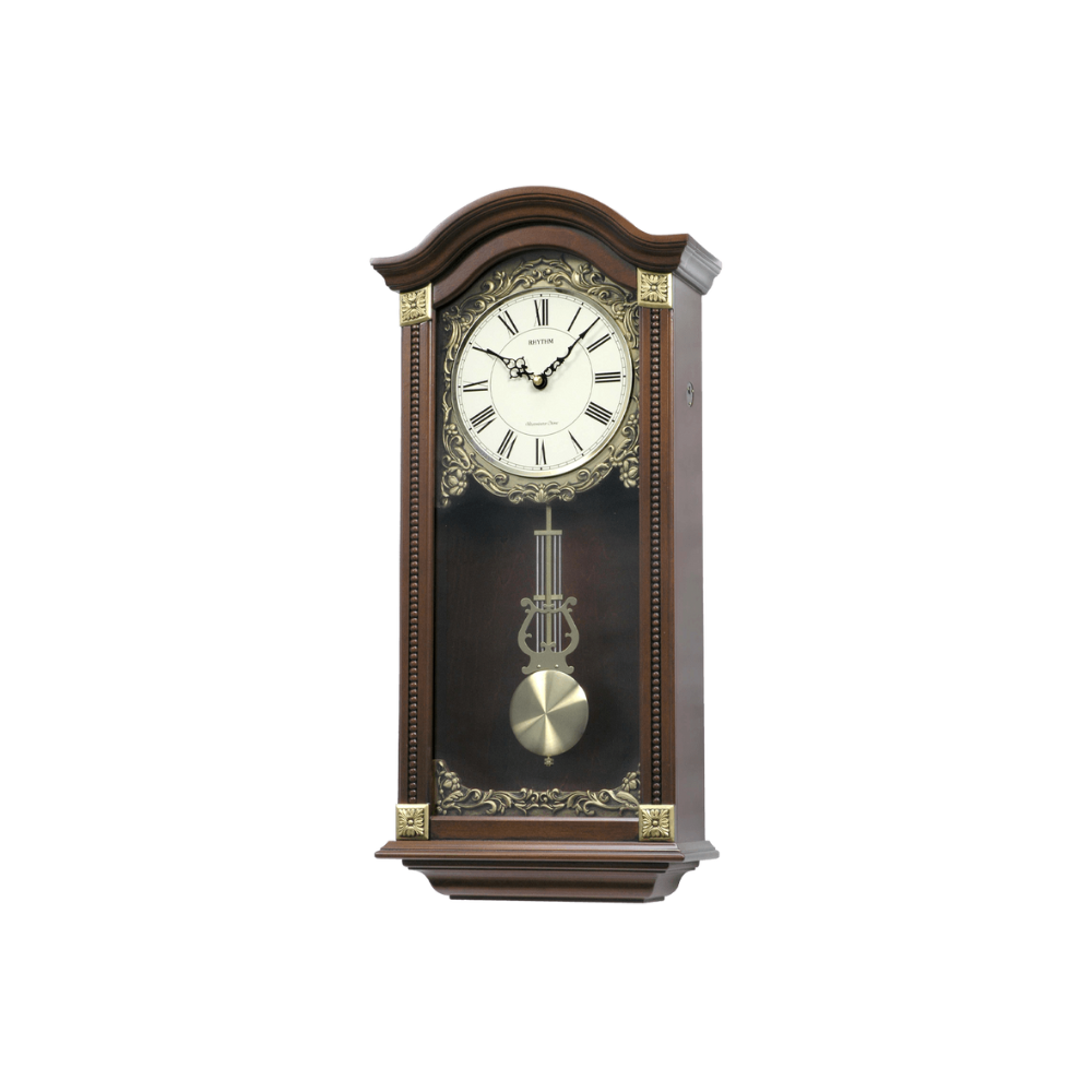 Rhythm Wall Clock, wooden Case, CMJ524NR06
