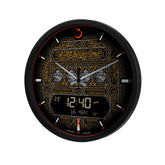 Alfajr Islamic Prayer Wall Clock Ana-Digital Black With Azan And Prayer Times, CR-23MAKKAH