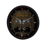 Alfajr Islamic Prayer Wall Clock Ana-Digital Black With Azan And Prayer Times, CR-23MAKKAH