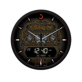 Alfajr Islamic Prayer Wall Clock Ana-Digital Black With Azan And Prayer Times, CR-23MAKKAH