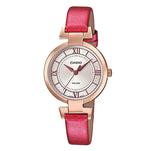 Casio, Women's Watch Fashion Collection Analog, Silver Dial Pink Leather Band, LTP-E403PL-9A2V