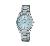 Casio, Women’s Watch Analog, Pale Blue Dial Silver Stainless Band, LTP-V005D-2BUDF