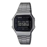 Casio Men's Watch Vintage Collection Digital, Black Dial Black Stainless Steel Strap, A168WGG-1BDF product image