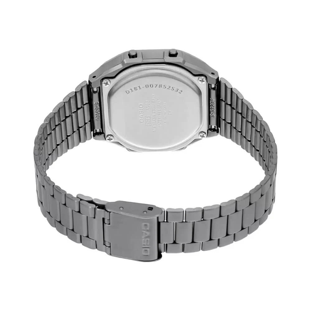 Casio Men's Watch Vintage Collection Digital, Black Dial Black Stainless Steel Strap, A168WGG-1BDF product image