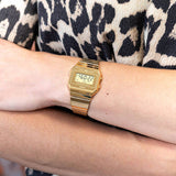 Casio Vintage Unisex Watch Digital Gold Dial With Gold Stainless Steel Band, A700WEVG-9ADF