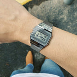 Casio Men's Watch Vintage Collection Digital, Silver Dial Silver Stainless Steel Strap, A700WM-7ADF product image