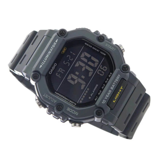Casio Men's Watch Digital Black Dial with Grey Resin Band, AE-1600H-8BVDF