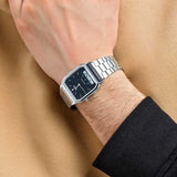 Casio Vintage Unisex Watch Analog-Digital Black Dial With Silver Stainless Steel Band, AQ-230A-1DMQD