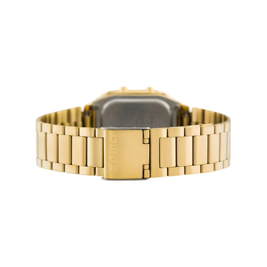 Casio Men's Watch Digital, Black Dial Gold Stainless Steel Strap, DB-360G-9ADF