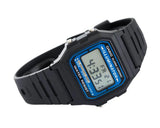 Casio Men's Watch Vintage Collection Digital, Blue Dial Black Resin Strap, F-105W-1ADF