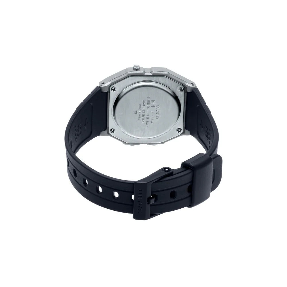 Casio Men's Watch Vintage Collection Digital, Silver Dial Black Resin Strap, F-91WM-7ADF product image