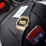 Casio Men's Watch Vintage Collection Digital, Gold Dial Black Resin Strap, F-91WM-9ADF