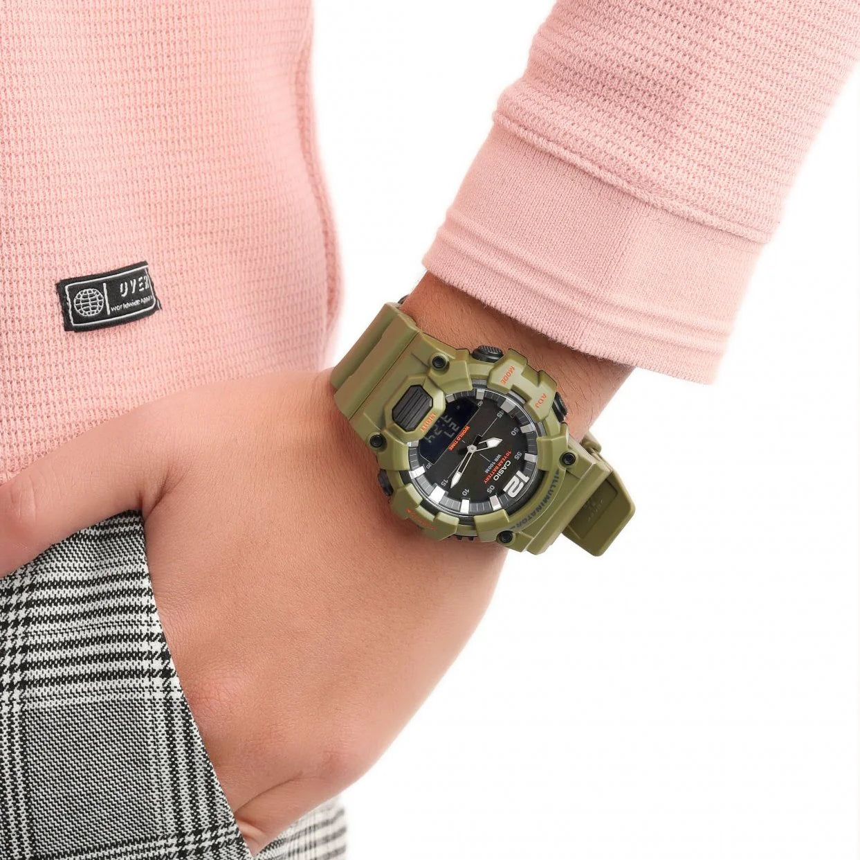 Casio, Men's Watch Analog-Digital, Black Dial Green Resin Band, HDC-700-3A2VDF product image