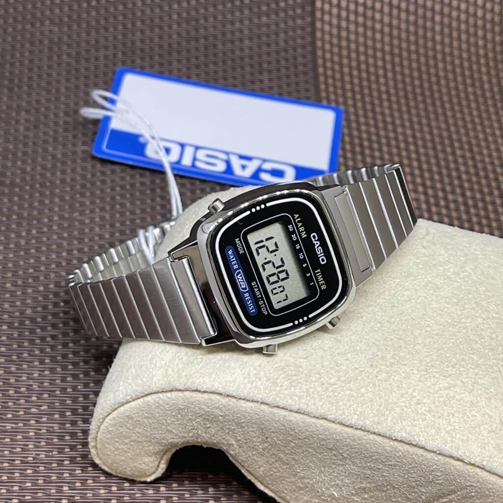 Casio Women's Watch Digital, Black Dial Silver Stainless Steel Strap, LA670WA-1DF product image