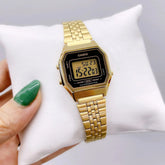 Casio Women's Watch Digital, Black Dial Gold Stainless Steel Strap, LA680WGA-1DF product image