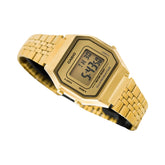 Casio Vintage Women's Watch Digital, Gold Dial Gold Stainless Steel Strap, LA680WGA-9DF