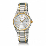 Casio Women's Watch Analog, Silver Dial Silver & Gold Stainless Steel Strap, LTP-1183G-7ADF