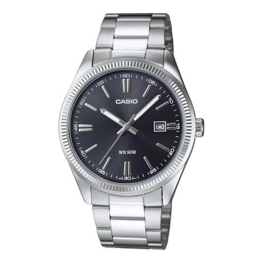 Casio Men's Watch Analog, Black Dial Silver Stainless Steel Strap, MTP-1302D-1A1VDF product image