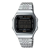 Casio Vintage Unisex Bluetooth Step Tracker Watch Digital Dial with Silver Stainless Steel Band, ABL-100WE-1BDF