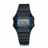 Casio Men's Watch Vintage Collection Digital, Blue Dial Black Resin Strap, F-105W-1ADF
