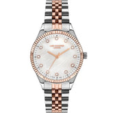 Lee Cooper Women's Analog Watch Mother of Pearl Dial With Two Toned Rose Gold And Silver Metal Band,LC07310.520