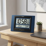 Casio Digital Wall & Desktop Clock | Thermometer & Hygrometer | Matte Blue, ID-16S-2DF