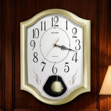 Rhythm Value Added Musical Wall Clock | Westminster Chime & Striking, Pendulum | Gold, CMJ494BR18