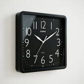 Casio Analog Wall Clock | Smooth Sweep, Square Case | Black, IQ-06-1DF