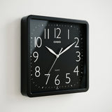Casio Analog Wall Clock | Smooth Sweep, Square Case | Black, IQ-06-1DF
