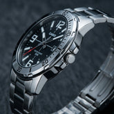 Casio Men's Watch Analog, Black Dial Silver Stainless Steel Strap, MTP-VD01D-1BVUD
