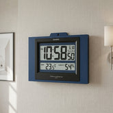 Casio Digital Wall & Desktop Clock | Thermometer & Hygrometer | Matte Blue, ID-16S-2DF