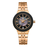 Beverly Hills Polo Club Women's Watch Analog Black Dial with Gold Stainless Steel Band, BP3689X.450