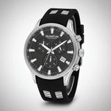 Quantum Men's Watch Analog Black Dial with Black Silicone Band, PWG1020.351