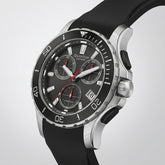 Quantum Men's Chronograph Watch Black Dial Black Silicone Band, HNG1282.351