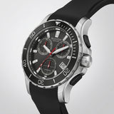 Quantum Men's Chronograph Watch Black Dial Black Silicone Band, HNG1282.351