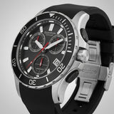 Quantum Men's Chronograph Watch Black Dial Black Silicone Band, HNG1282.351